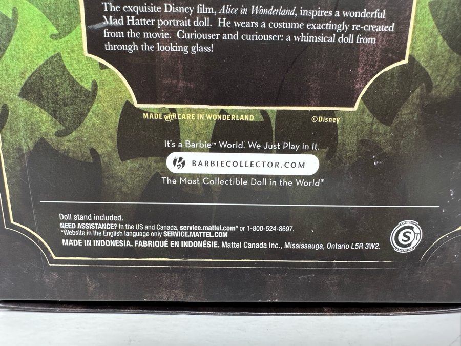 Disney Alice in Wonderland Mad Hatter Black Label Collection Mattel Barbie Doll 2009 New In Box T2104 [Photo 14]