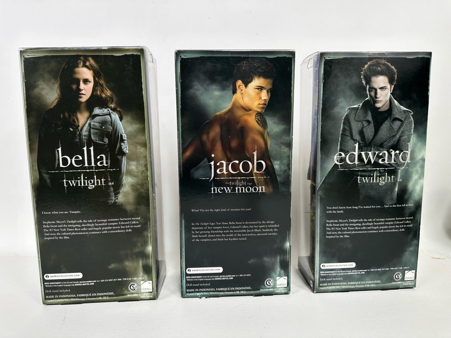 Twilight and New Moon Movie Pink Label Collection Mattel Barbie Dolls Edward, Jacob and Bella 2009 New In Box R4161/R9909/R4162 [Photo 9]