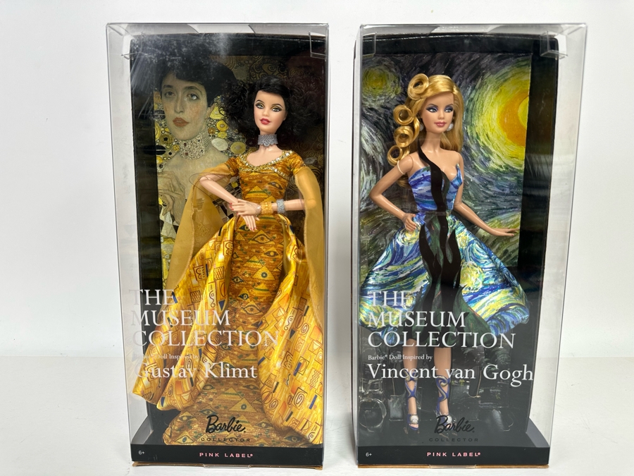 The Museum Collection: Gustav Klimt and Vincent van Gough Pink Label Collection Mattel Barbie Dolls 2010 New In Box V0445/V0443 [Photo 3]
