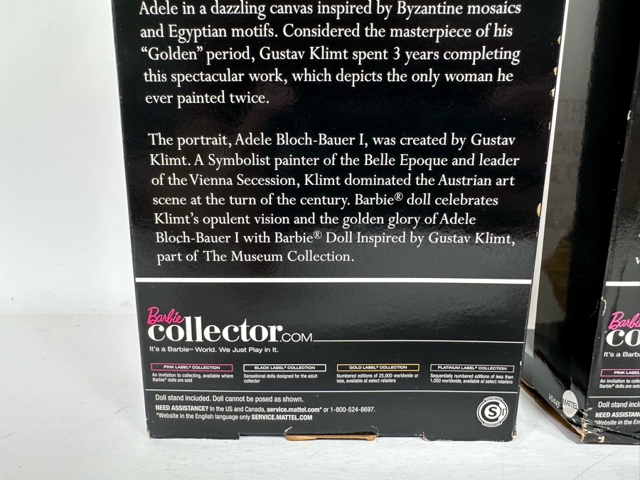 The Museum Collection: Gustav Klimt and Vincent van Gough Pink Label Collection Mattel Barbie Dolls 2010 New In Box V0445/V0443 [Photo 12]