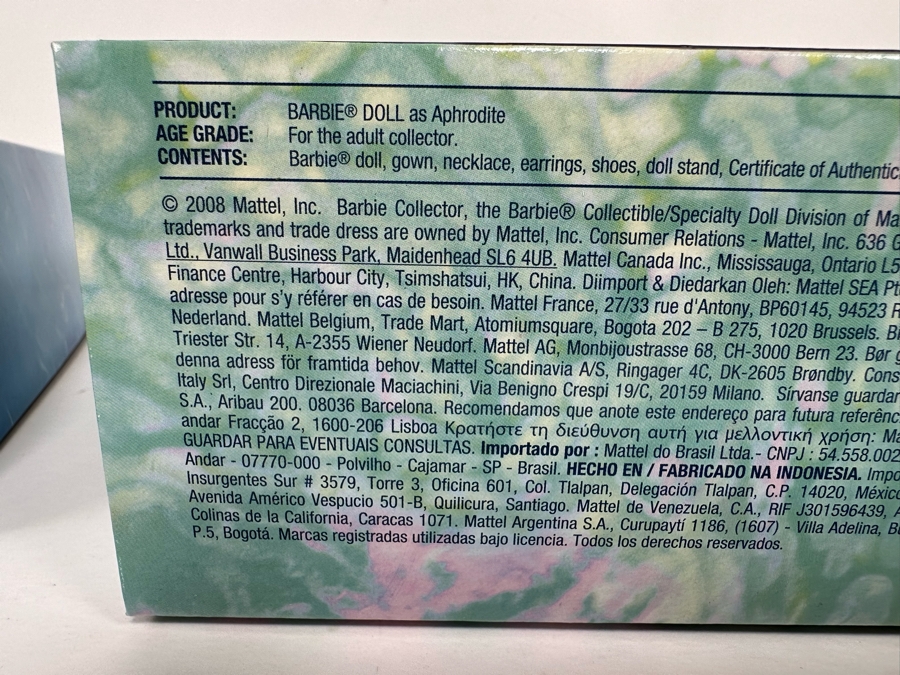 Aphrodite Limited Edition of 4,300 Gold Label Collection Mattel Barbie Doll 2008 New In Box N5020 [Photo 11]
