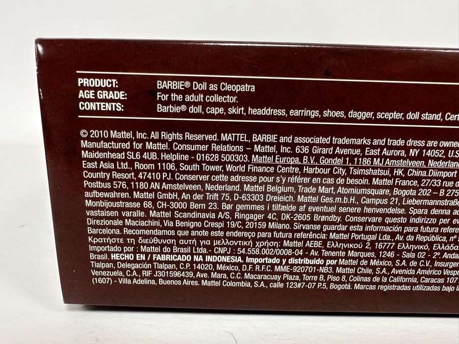 Cleopatra Limited Edition of 5,400 Gold Label Collection Mattel Barbie Doll 2010 New In Box R4550 [Photo 16]