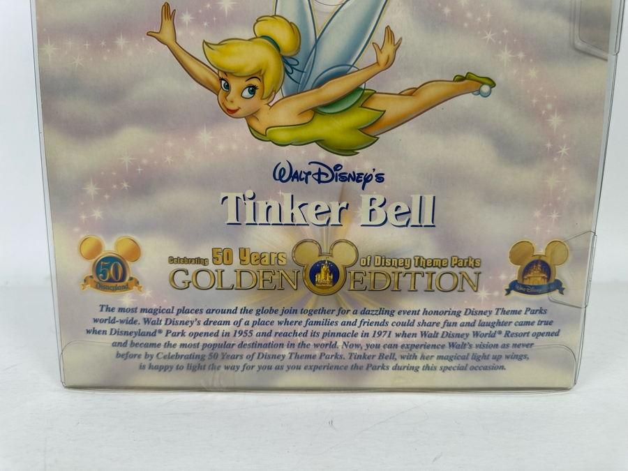 Walt Disney’s Tinker Bell Doll with Light Up Wings 50 Years of Disney Theme Parks Golden Edition New in Box [Photo 9]
