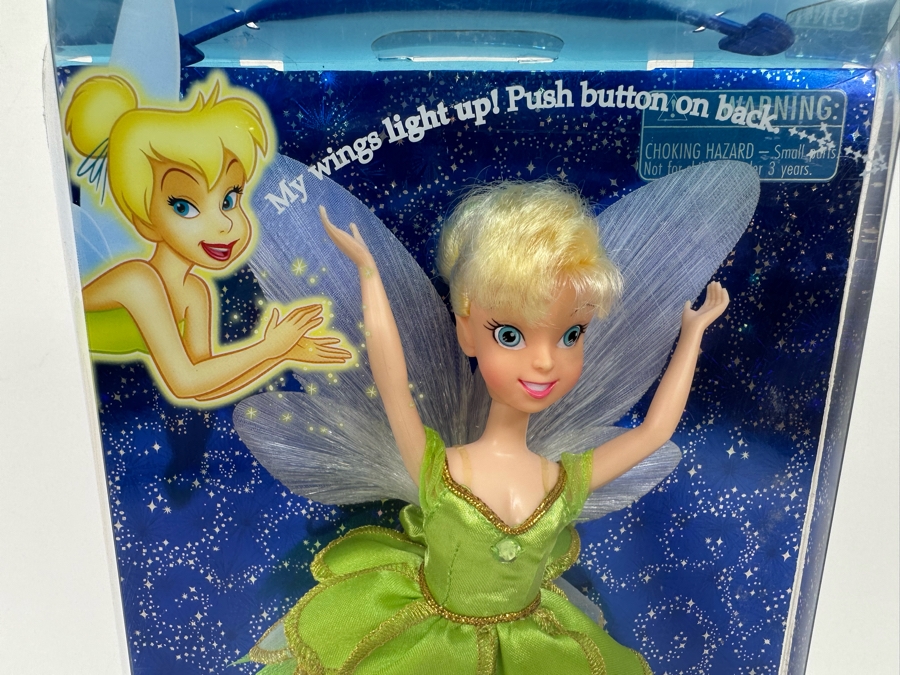 Walt Disney’s Tinker Bell Doll with Light Up Wings 50 Years of Disney Theme Parks Golden Edition New in Box [Photo 3]