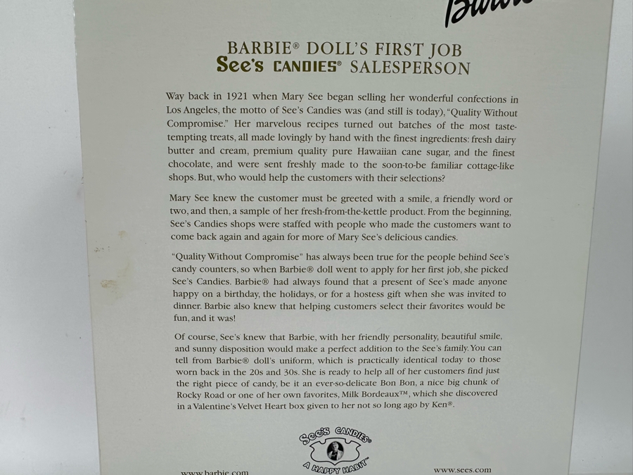 See’s Candies Mattel Barbie Doll 1999 New In Box 27289 [Photo 8]
