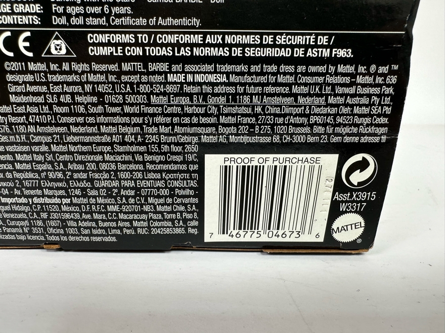 Dancing With the Stars Samba Pink Label Collection Mattel Barbie Doll 2011 New In Box W3317 [Photo 9]