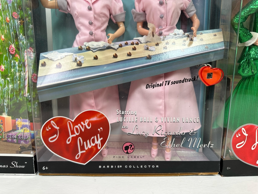 I Love Lucy Pink Label Collection Mattel Barbie Dolls: “The Christmas Show” Ricky Doll, “Job Switching” Lucy and Ethel Dolls and “The Diet” Ricky and Lucy Dolls 2009 New In Box T7901/L9585/N7370 [Photo 6]