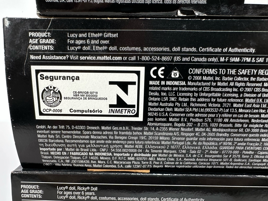 I Love Lucy Pink Label Collection Mattel Barbie Dolls: “The Christmas Show” Ricky Doll, “Job Switching” Lucy and Ethel Dolls and “The Diet” Ricky and Lucy Dolls 2009 New In Box T7901/L9585/N7370 [Photo 20]
