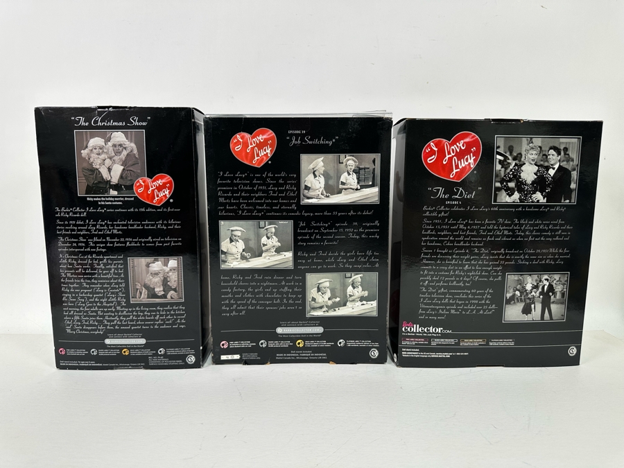 I Love Lucy Pink Label Collection Mattel Barbie Dolls: “The Christmas Show” Ricky Doll, “Job Switching” Lucy and Ethel Dolls and “The Diet” Ricky and Lucy Dolls 2009 New In Box T7901/L9585/N7370 [Photo 13]