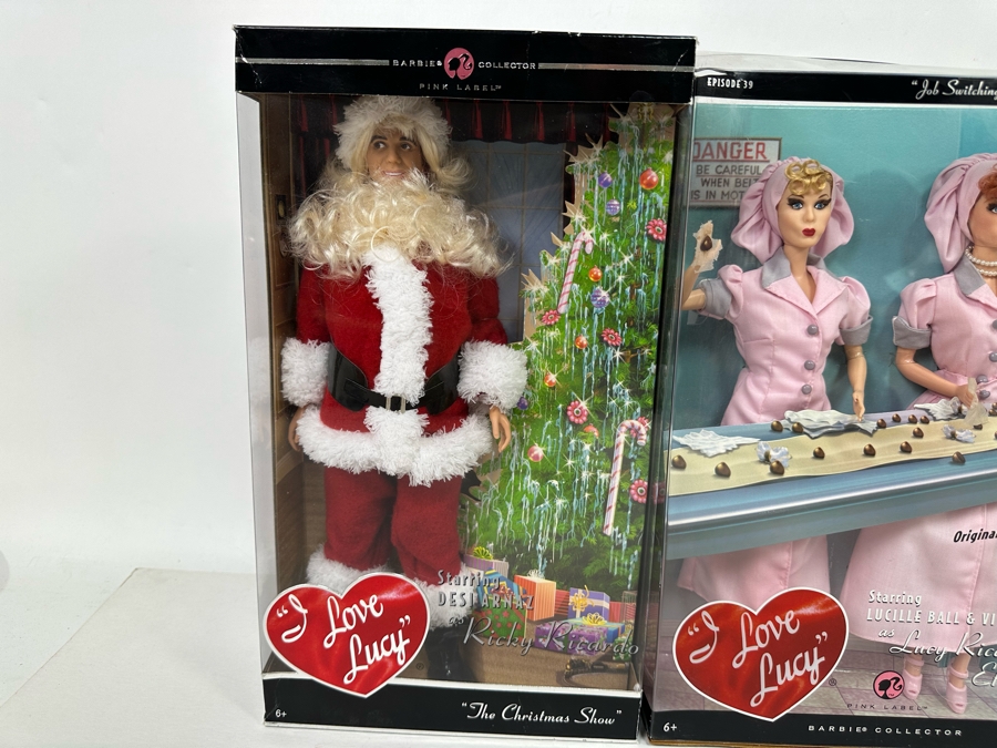 I Love Lucy Pink Label Collection Mattel Barbie Dolls: “The Christmas Show” Ricky Doll, “Job Switching” Lucy and Ethel Dolls and “The Diet” Ricky and Lucy Dolls 2009 New In Box T7901/L9585/N7370 [Photo 10]