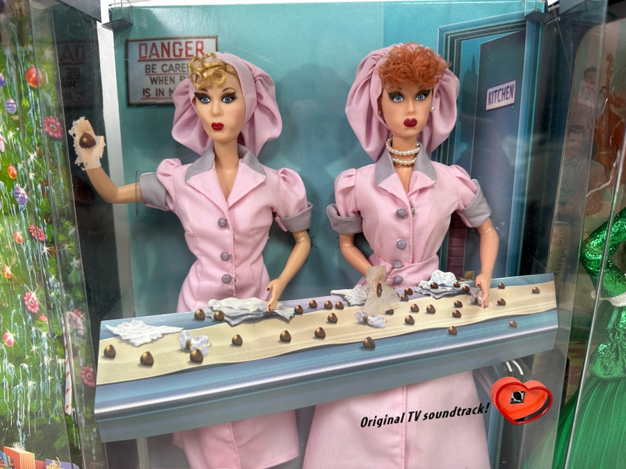 I Love Lucy Pink Label Collection Mattel Barbie Dolls: “The Christmas Show” Ricky Doll, “Job Switching” Lucy and Ethel Dolls and “The Diet” Ricky and Lucy Dolls 2009 New In Box T7901/L9585/N7370 [Photo 5]