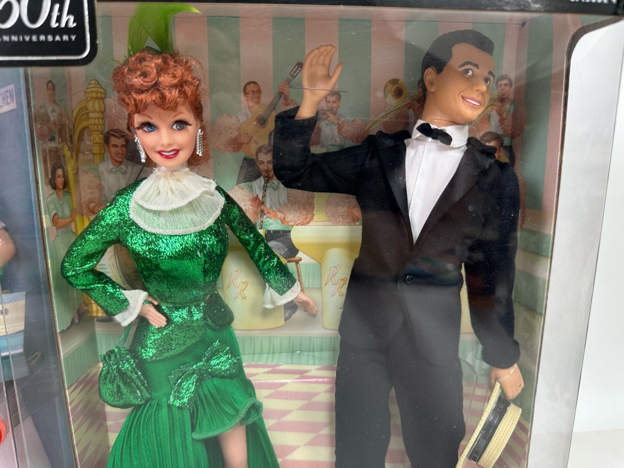 I Love Lucy Pink Label Collection Mattel Barbie Dolls: “The Christmas Show” Ricky Doll, “Job Switching” Lucy and Ethel Dolls and “The Diet” Ricky and Lucy Dolls 2009 New In Box T7901/L9585/N7370 [Photo 8]