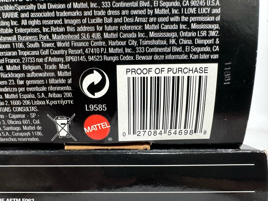 I Love Lucy Pink Label Collection Mattel Barbie Dolls: “The Christmas Show” Ricky Doll, “Job Switching” Lucy and Ethel Dolls and “The Diet” Ricky and Lucy Dolls 2009 New In Box T7901/L9585/N7370 [Photo 21]