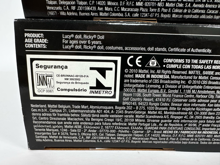 I Love Lucy Pink Label Collection Mattel Barbie Dolls: “The Christmas Show” Ricky Doll, “Job Switching” Lucy and Ethel Dolls and “The Diet” Ricky and Lucy Dolls 2009 New In Box T7901/L9585/N7370 [Photo 18]