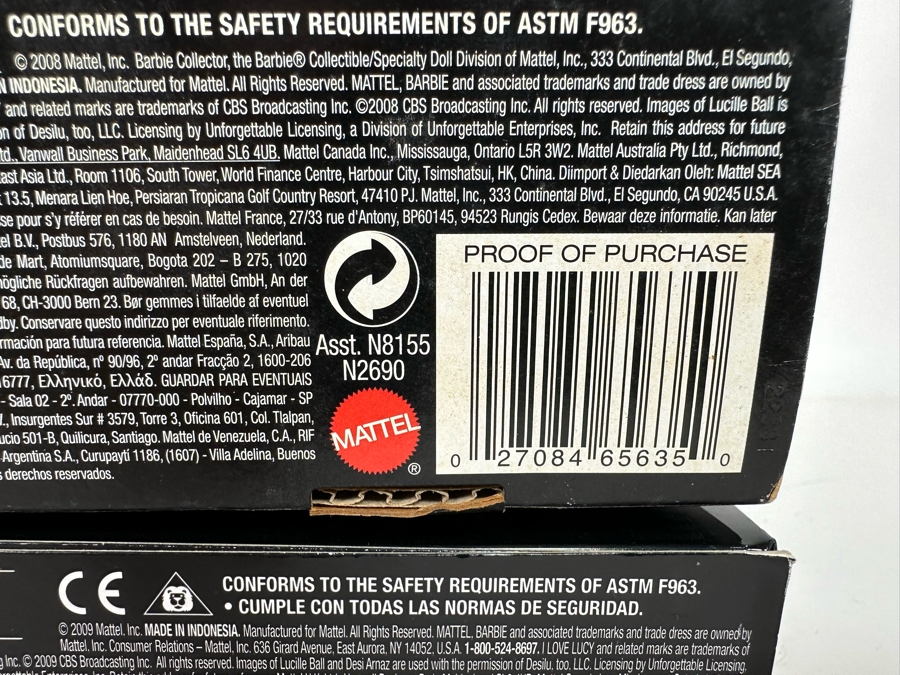 I Love Lucy Pink Label Collection Mattel Barbie Dolls: “Lucy is Envious” Episode 89 Kelly Dolls and “Lucy Gets a Paris Gown” Episode 147 Kelly Dolls 2008/2009 New In Box N2690/R4519 [Photo 12]