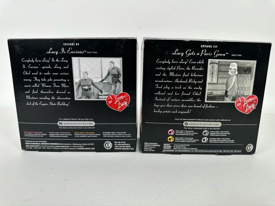 I Love Lucy Pink Label Collection Mattel Barbie Dolls: “Lucy is Envious” Episode 89 Kelly Dolls and “Lucy Gets a Paris Gown” Episode 147 Kelly Dolls 2008/2009 New In Box N2690/R4519 [Photo 7]