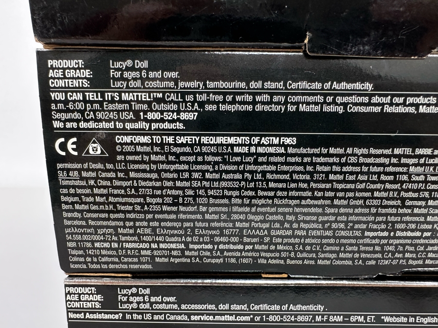 I Love Lucy Collector Mattel Barbie Dolls: “Lucy Gets in Pictures” Lucy Doll, “The Operetta” Lucy Doll, “The Audition” Lucy Doll “Lucy and Ethel Buy the Same Dress” Lucy and Ethel Dolls 2005/2006/2007/2006 New In Box J0878/G8057/L8808/K8670 [Photo 21]