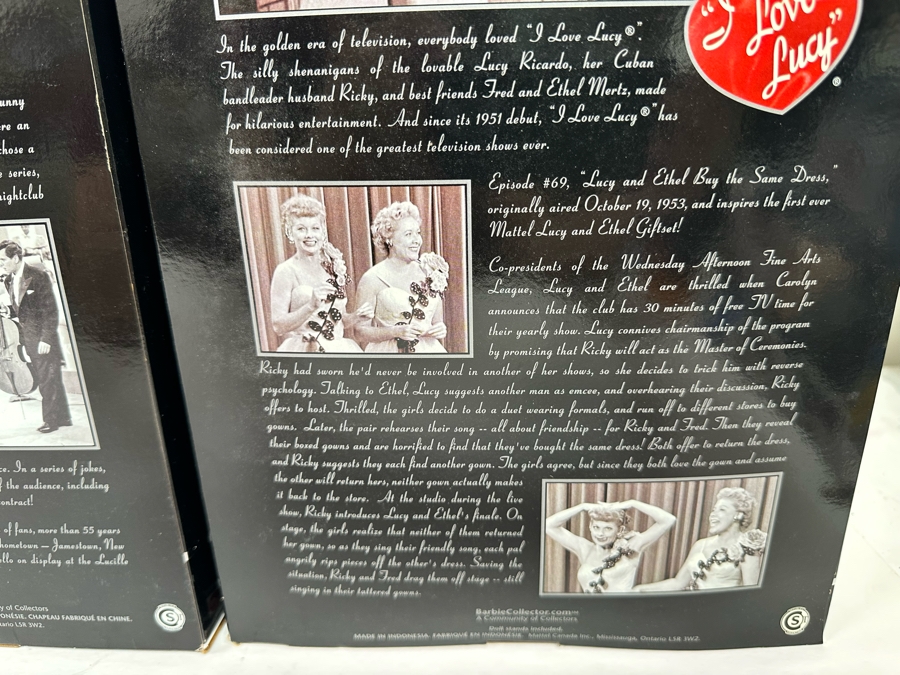 I Love Lucy Collector Mattel Barbie Dolls: “Lucy Gets in Pictures” Lucy Doll, “The Operetta” Lucy Doll, “The Audition” Lucy Doll “Lucy and Ethel Buy the Same Dress” Lucy and Ethel Dolls 2005/2006/2007/2006 New In Box J0878/G8057/L8808/K8670 [Photo 17]