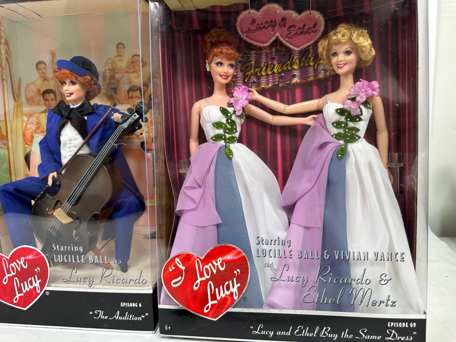 I Love Lucy Collector Mattel Barbie Dolls: “Lucy Gets in Pictures” Lucy Doll, “The Operetta” Lucy Doll, “The Audition” Lucy Doll “Lucy and Ethel Buy the Same Dress” Lucy and Ethel Dolls 2005/2006/2007/2006 New In Box J0878/G8057/L8808/K8670 [Photo 8]