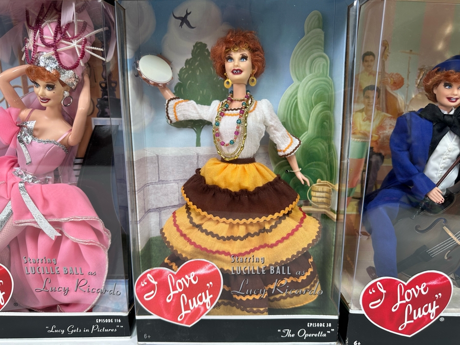 I Love Lucy Collector Mattel Barbie Dolls: “Lucy Gets in Pictures” Lucy Doll, “The Operetta” Lucy Doll, “The Audition” Lucy Doll “Lucy and Ethel Buy the Same Dress” Lucy and Ethel Dolls 2005/2006/2007/2006 New In Box J0878/G8057/L8808/K8670 [Photo 4]