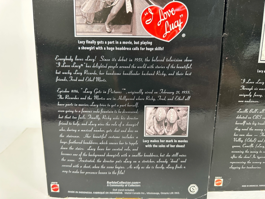 I Love Lucy Collector Mattel Barbie Dolls: “Lucy Gets in Pictures” Lucy Doll, “The Operetta” Lucy Doll, “The Audition” Lucy Doll “Lucy and Ethel Buy the Same Dress” Lucy and Ethel Dolls 2005/2006/2007/2006 New In Box J0878/G8057/L8808/K8670 [Photo 12]