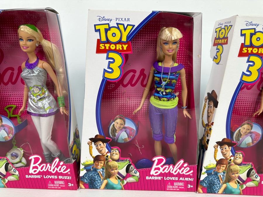 Toy Story 3 Mattel Barbie Dolls: Barbie Loves Buzz!, Barbie Loves Alien!, Barbie Loves Woody! 2009 New In Box R9295/R9296/R9297 [Photo 4]