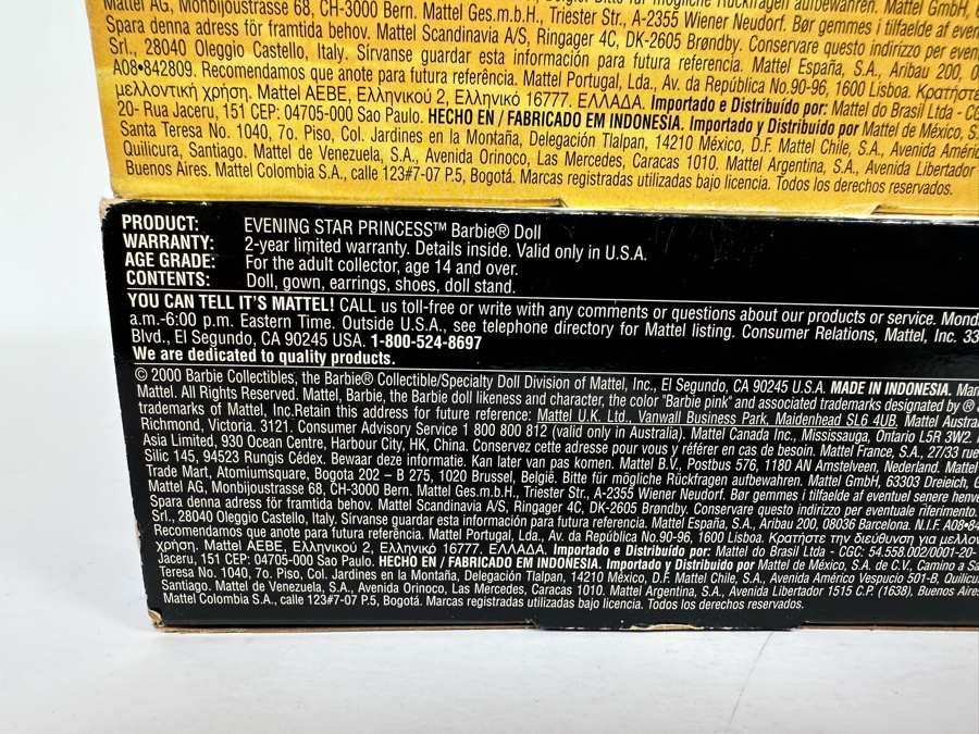 Celestial Collection: Evening Star Princess, Morning Sun Princess and Midnight Moon Princess Collector Edition Mattel Barbie Dolls 2000 New In Box 27689/27688/27690 [Photo 26]
