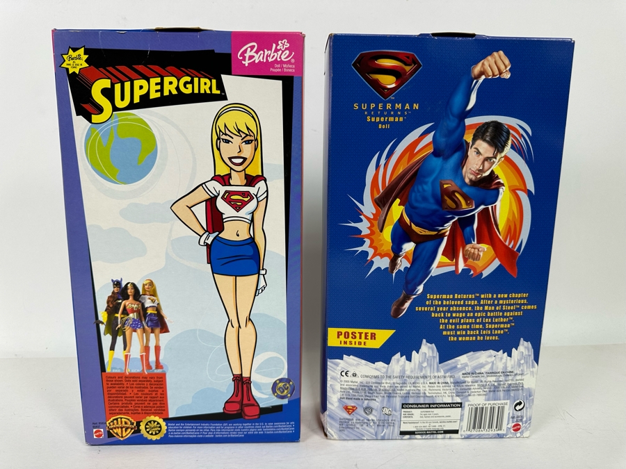 Superman and Supergirl Mattel Barbie and Ken Dolls 2005 New In Box J5289/B5837 [Photo 9]