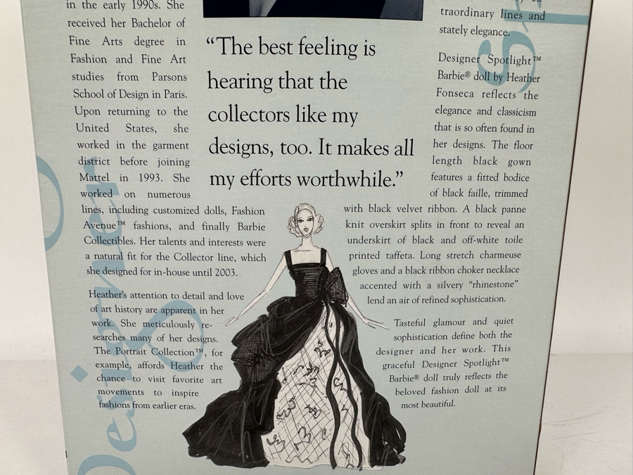 Heather Fonseca Designer Spotlight Limited Edition Mattel Barbie Doll 2003 New In Box B3455 [Photo 9]