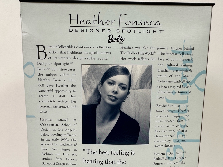 Heather Fonseca Designer Spotlight Limited Edition Mattel Barbie Doll 2003 New In Box B3455 [Photo 7]