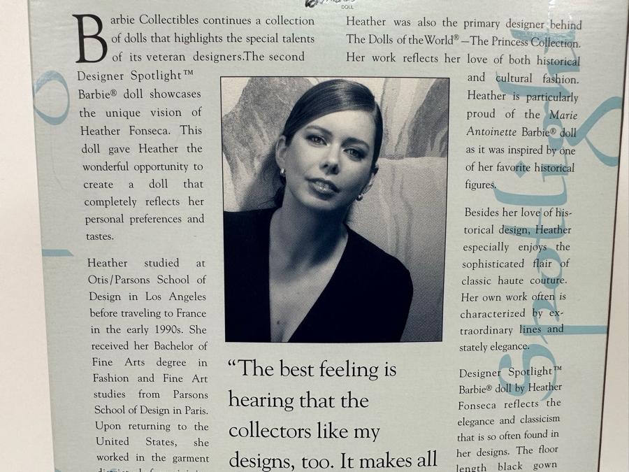 Heather Fonseca Designer Spotlight Limited Edition Mattel Barbie Doll 2003 New In Box B3455 [Photo 8]