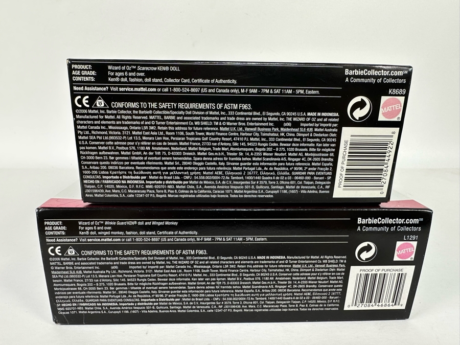 The Wizard of Oz Scarecrow and Winkie Guard & Winged Monkey Pink Collection Mattel Ken Dolls 2006 New In Box K8689/L1291 [Photo 13]