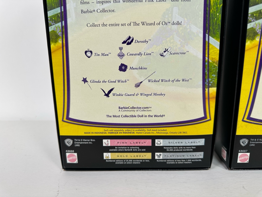 The Wizard of Oz Cowardly Lion and Tin Man Pink Collection Mattel Ken Dolls 2006 New In Box K8687/K8688 [Photo 14]