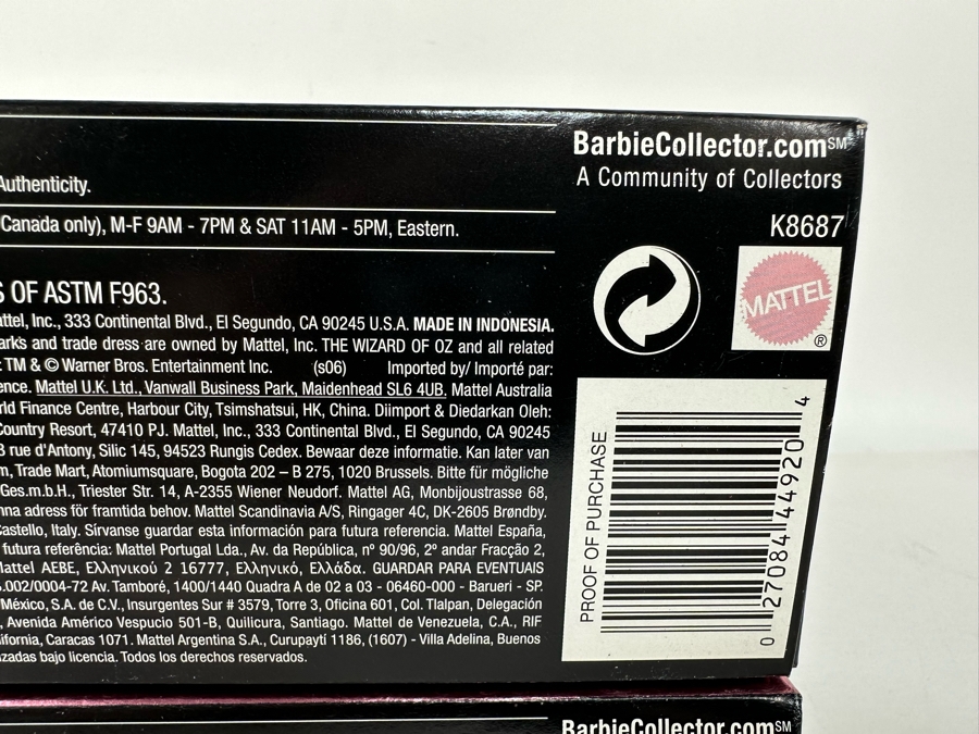 The Wizard of Oz Cowardly Lion and Tin Man Pink Collection Mattel Ken Dolls 2006 New In Box K8687/K8688 [Photo 19]