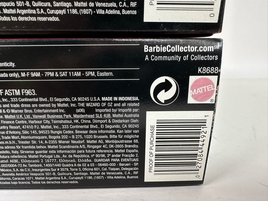 The Wizard of Oz Cowardly Lion and Tin Man Pink Collection Mattel Ken Dolls 2006 New In Box K8687/K8688 [Photo 21]