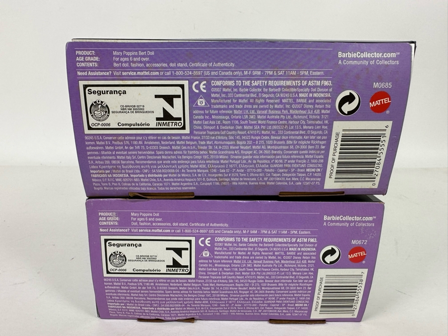 Disney Mary Poppins and Bert Pink Label Collection Mattel Barbie and Ken Dolls 2007 New In Box M0685/M0672 [Photo 10]
