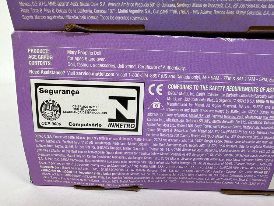 Disney Mary Poppins and Bert Pink Label Collection Mattel Barbie and Ken Dolls 2007 New In Box M0685/M0672 [Photo 13]