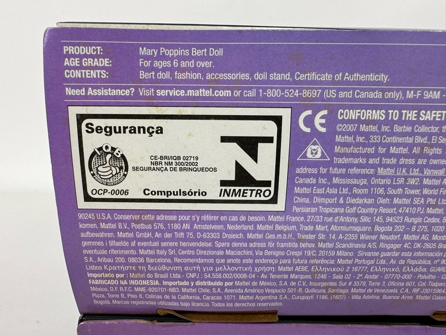 Disney Mary Poppins and Bert Pink Label Collection Mattel Barbie and Ken Dolls 2007 New In Box M0685/M0672 [Photo 11]