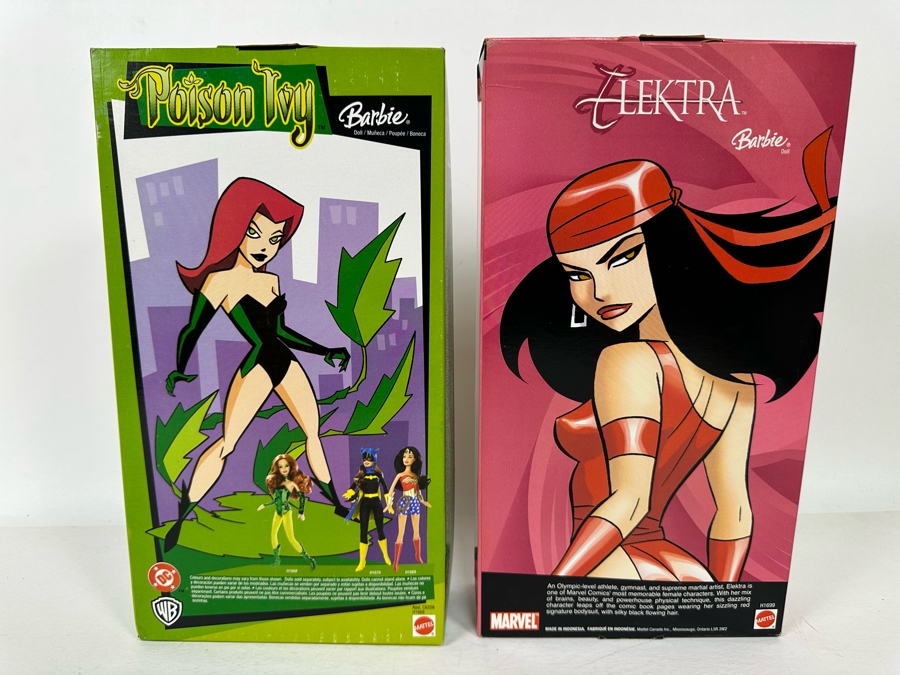 DC Comics Poison Ivy and Marvel Elektra Mattel Barbie Dolls 2004/2005 New In Box H1699/H1668 [Photo 7]