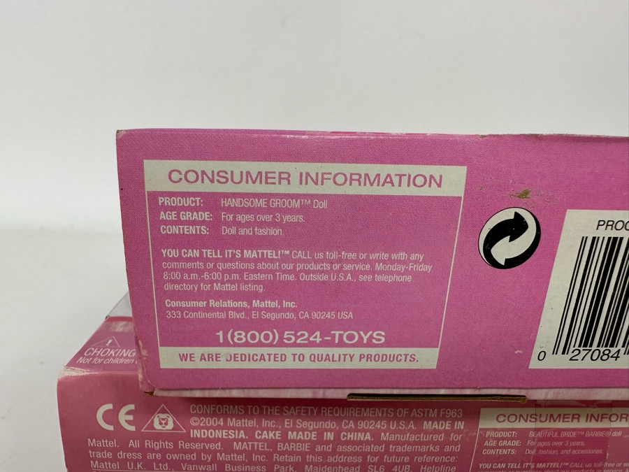 Beautiful Bride and Handsome Groom Mattel Barbie and Ken Dolls 2004 New In Box G9073/G9071 [Photo 9]