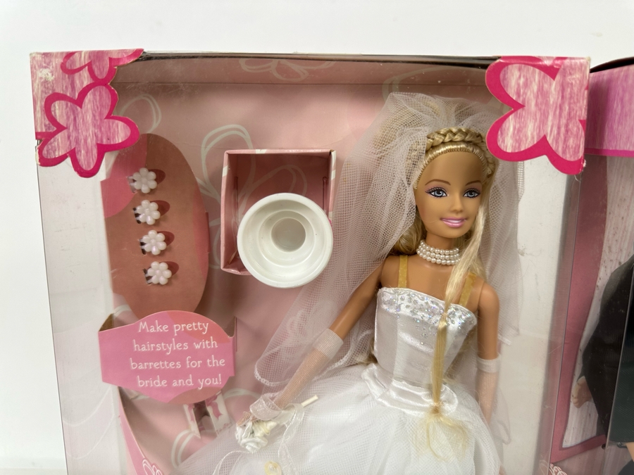 Beautiful Bride and Handsome Groom Mattel Barbie and Ken Dolls 2004 New In Box G9073/G9071 [Photo 3]