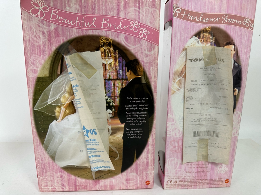 Beautiful Bride And Handsome Groom Mattel Barbie And Ken Dolls 2004 New In Box G9073g9071 1505