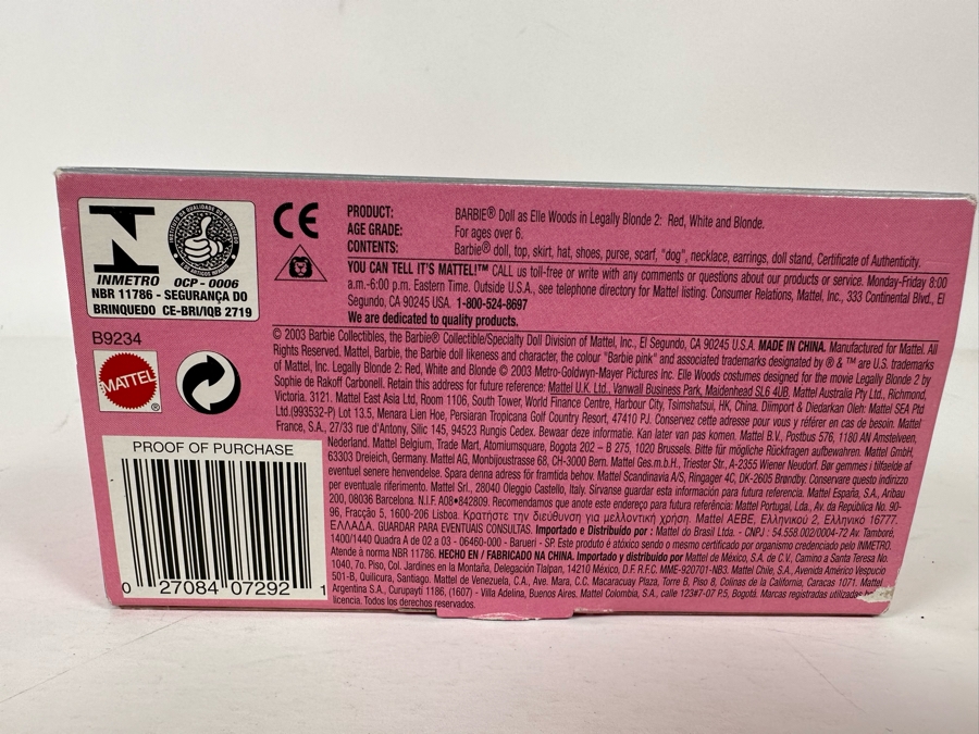 Legally Blonde 2 Red White and Blonde Collector Edition Mattel Barbie Doll 2003 New In Box B9234 [Photo 10]