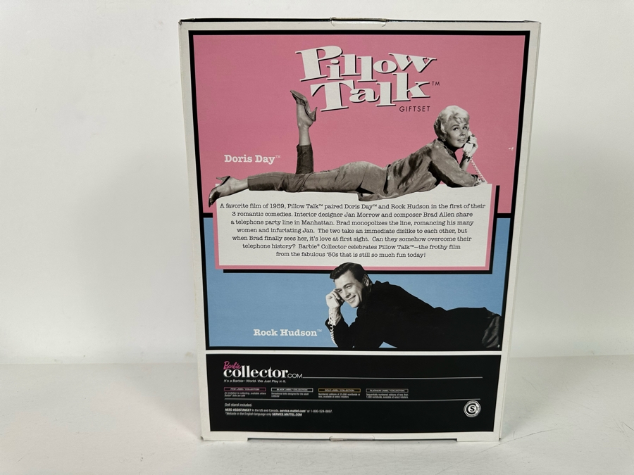 Pillow Talk: Doris Day and Rock Hudson Pink Label Collection Mattel Barbie and Ken Dolls 2011 New In Box V7160 [Photo 7]