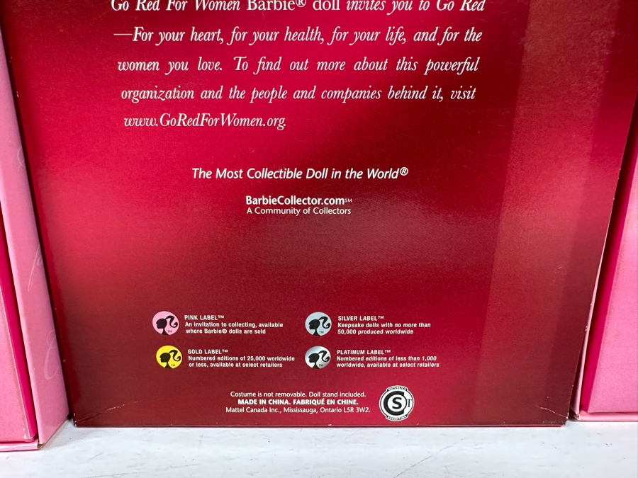 (2) Pink Ribbon and (1) Go Red for Women Pink Label Collection Mattel Barbie Dolls 2006/2007 New In Box K7957/J0932 [Photo 17]