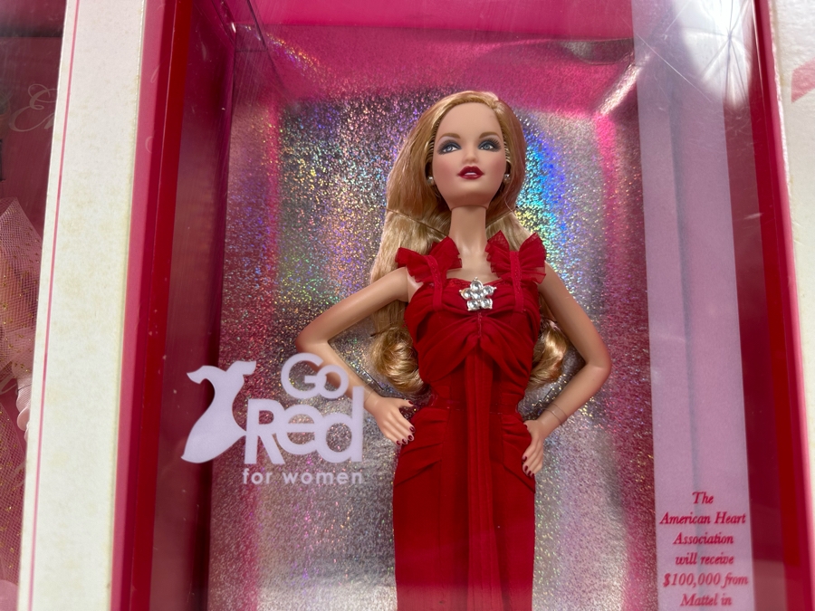(2) Pink Ribbon and (1) Go Red for Women Pink Label Collection Mattel Barbie Dolls 2006/2007 New In Box K7957/J0932 [Photo 5]