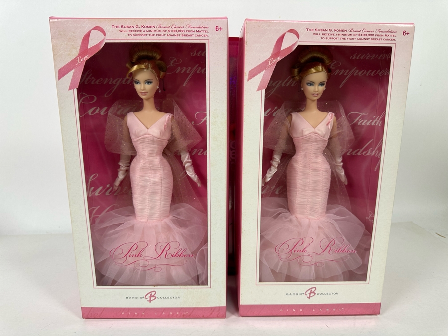 (2) Pink Ribbon and (1) Go Red for Women Pink Label Collection Mattel Barbie Dolls 2006/2007 New In Box K7957/J0932 [Photo 8]