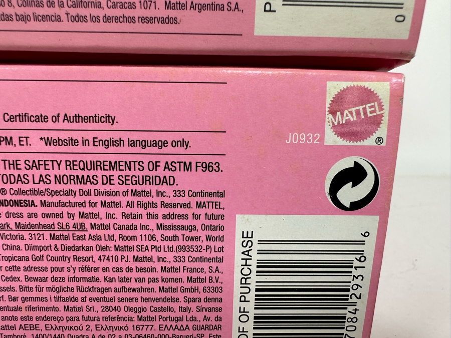 (2) Pink Ribbon and (1) Go Red for Women Pink Label Collection Mattel Barbie Dolls 2006/2007 New In Box K7957/J0932 [Photo 23]