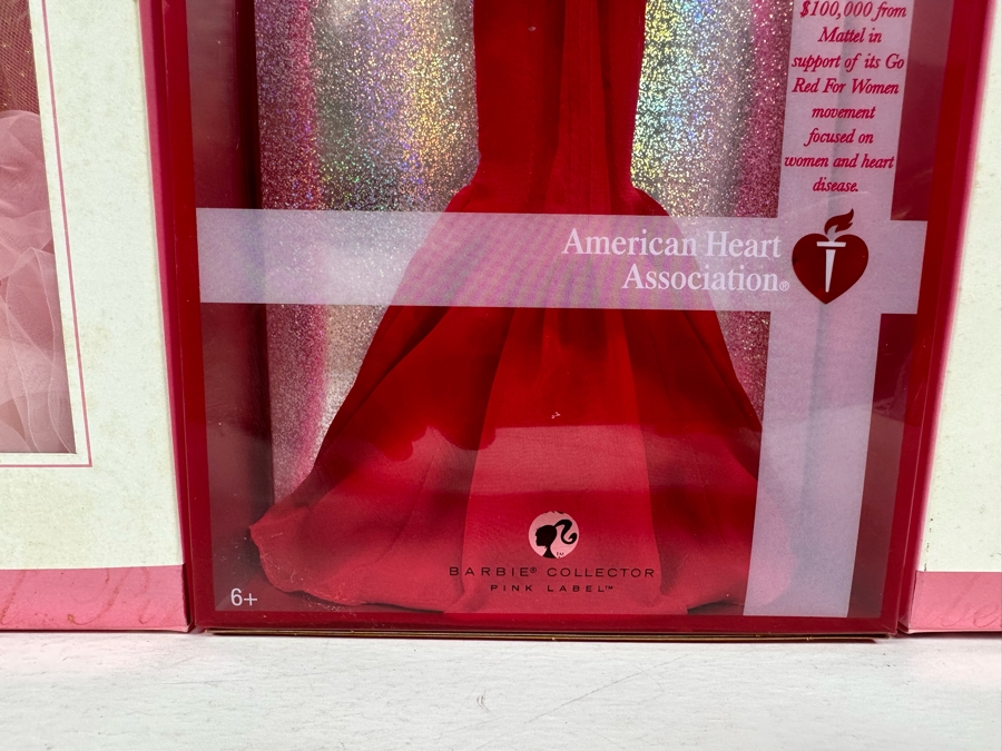 (2) Pink Ribbon and (1) Go Red for Women Pink Label Collection Mattel Barbie Dolls 2006/2007 New In Box K7957/J0932 [Photo 7]