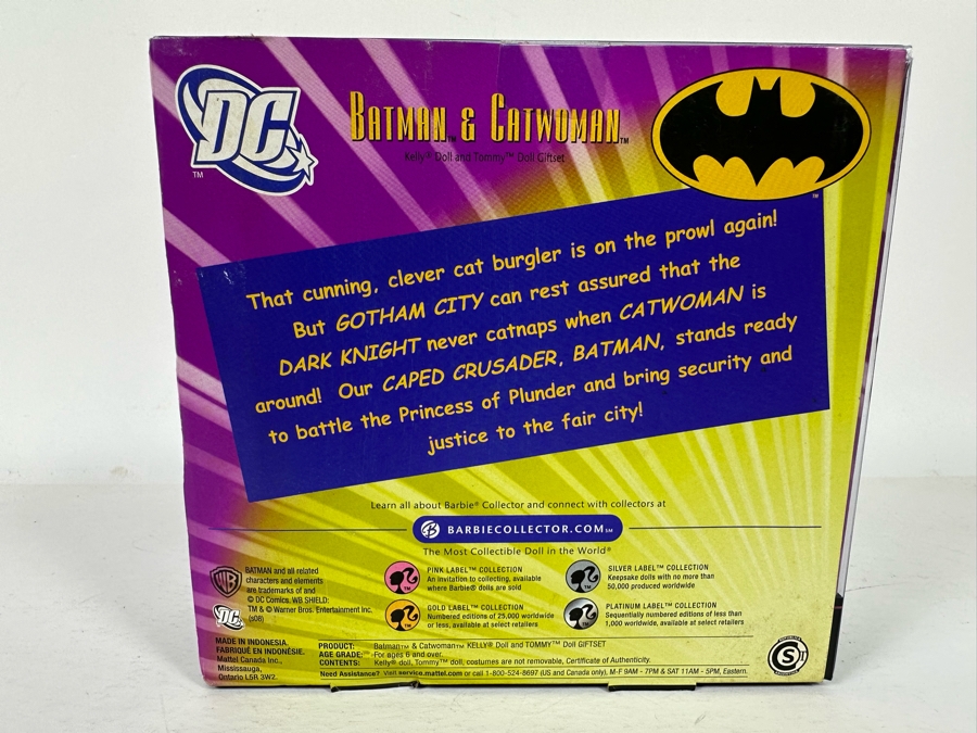 DC Comics Catwoman and Batman Pink Label Collection Mattel Kelly and Tommy Dolls 2008 New In Box N2689 [Photo 4]